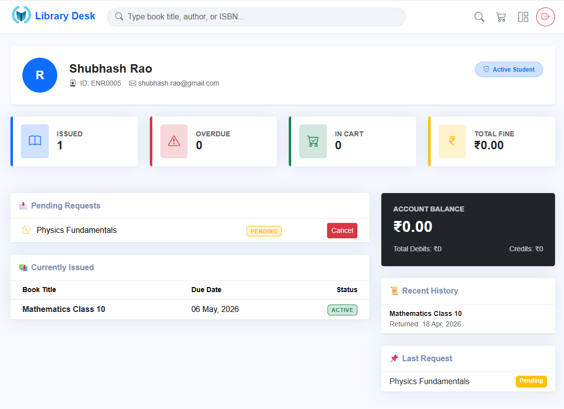 Student Portal Interface